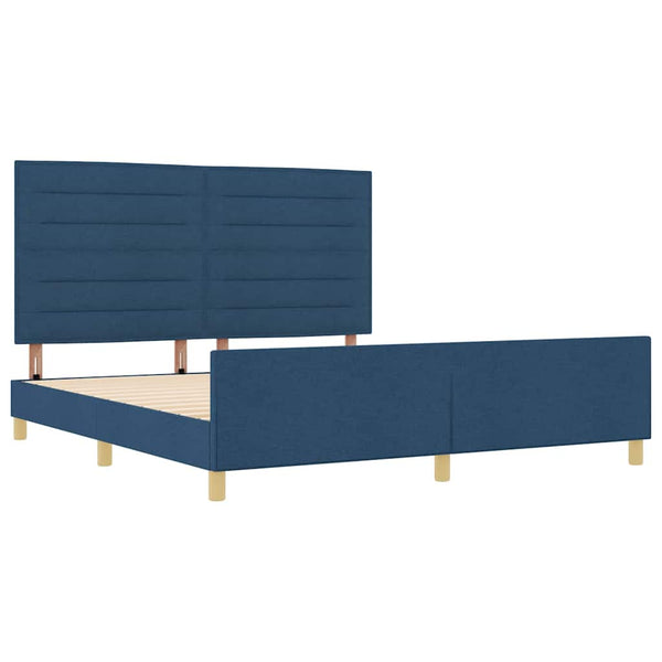 vidaXL Bed Frame with Headboard Blue 180 x 200 cm Fabric