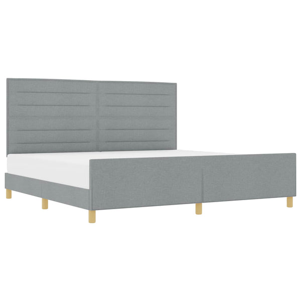 vidaXL Bed Frame with Headboard Light Grey 200 x 200 cm Fabric