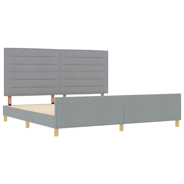 vidaXL Bed Frame with Headboard Light Grey 200 x 200 cm Fabric