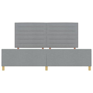 vidaXL Bed Frame with Headboard Light Grey 200 x 200 cm Fabric
