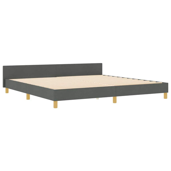 vidaXL Bed Frame with Headboard Dark Grey 200 x 200 cm Fabric