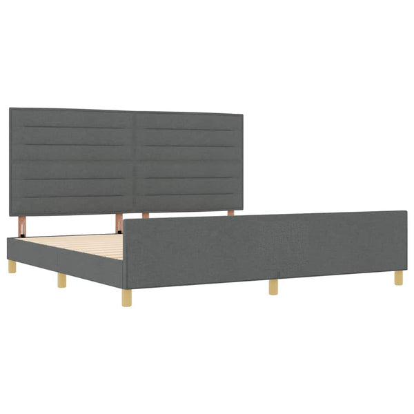 vidaXL Bed Frame with Headboard Dark Grey 200 x 200 cm Fabric