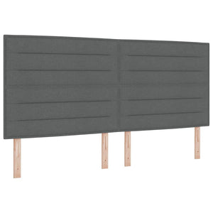 vidaXL Bed Frame with Headboard Dark Grey 200 x 200 cm Fabric