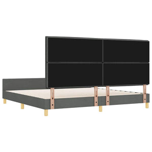 vidaXL Bed Frame with Headboard Dark Grey 200 x 200 cm Fabric
