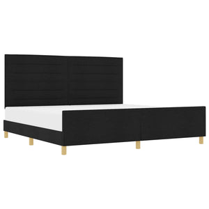 vidaXL Bed Frame with Headboard Black 200 x 200 cm Fabric