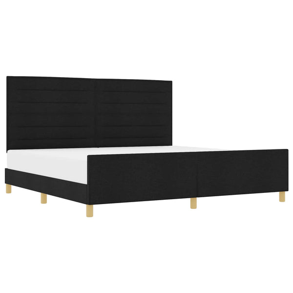 vidaXL Bed Frame with Headboard Black 200 x 200 cm Fabric
