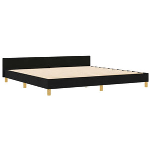 vidaXL Bed Frame with Headboard Black 200 x 200 cm Fabric