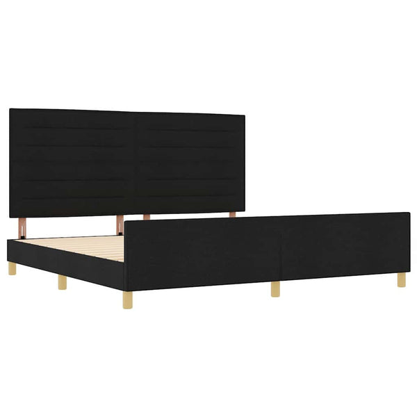 vidaXL Bed Frame with Headboard Black 200 x 200 cm Fabric