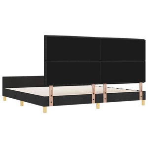 vidaXL Bed Frame with Headboard Black 200 x 200 cm Fabric
