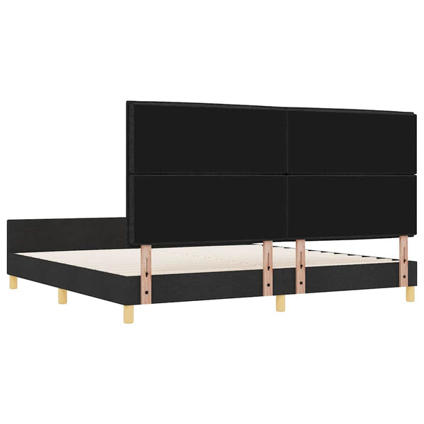 vidaXL Bed Frame with Headboard Black 200 x 200 cm Fabric