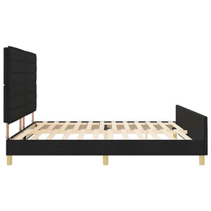 vidaXL Bed Frame with Headboard Black 200 x 200 cm Fabric