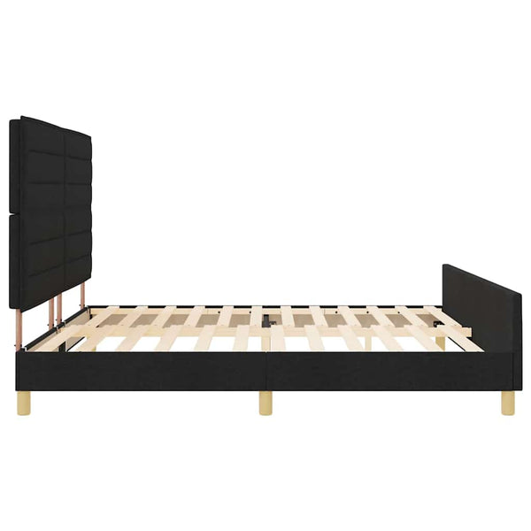vidaXL Bed Frame with Headboard Black 200 x 200 cm Fabric