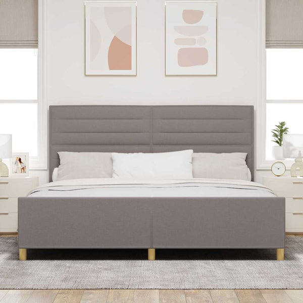vidaXL Bed Frame with Headboard Taupe 200 x 200 cm Fabric