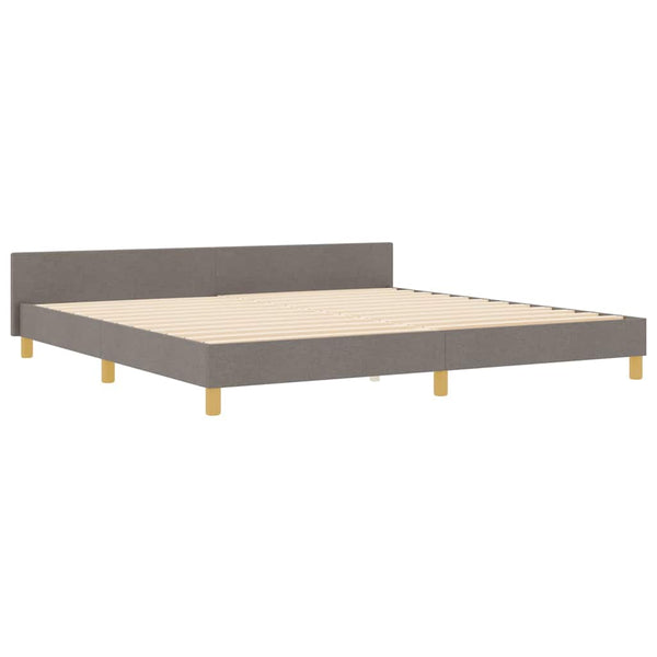 vidaXL Bed Frame with Headboard Taupe 200 x 200 cm Fabric