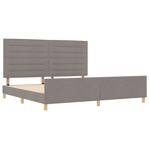vidaXL Bed Frame with Headboard Taupe 200 x 200 cm Fabric