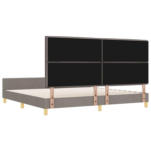 vidaXL Bed Frame with Headboard Taupe 200 x 200 cm Fabric