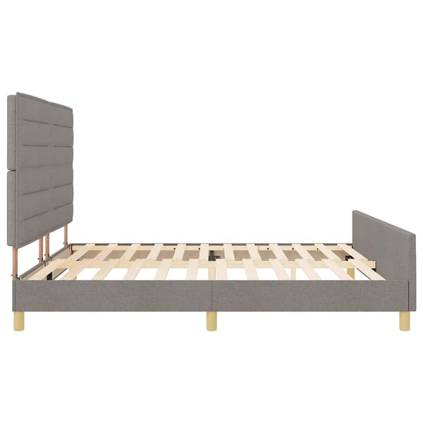 vidaXL Bed Frame with Headboard Taupe 200 x 200 cm Fabric