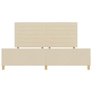 vidaXL Bed Frame with Headboard Cream 200 x 200 cm Fabric