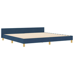 vidaXL Bed Frame with Headboard Blue 200 x 200 cm Fabric