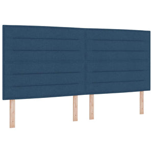 vidaXL Bed Frame with Headboard Blue 200 x 200 cm Fabric