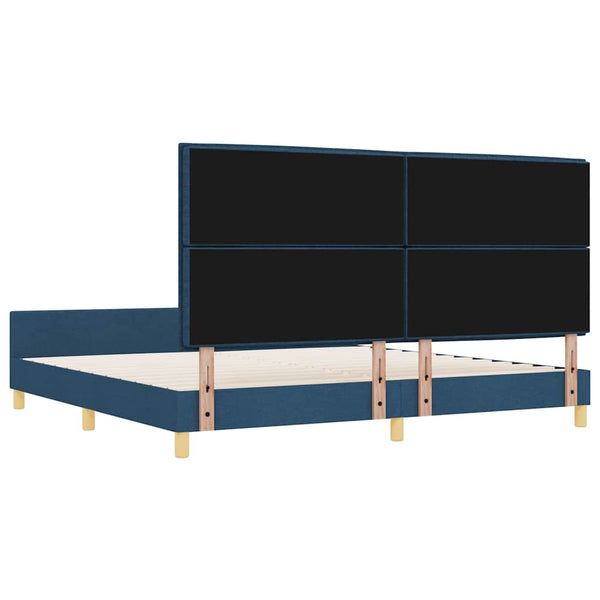 vidaXL Bed Frame with Headboard Blue 200 x 200 cm Fabric