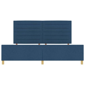 vidaXL Bed Frame with Headboard Blue 200 x 200 cm Fabric