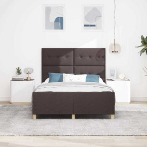vidaXL Bed Frame with Headboard Dark Brown 160 x 200 cm Fabric