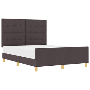 vidaXL Bed Frame with Headboard Dark Brown 160 x 200 cm Fabric