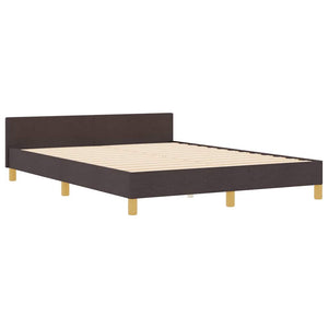 vidaXL Bed Frame with Headboard Dark Brown 160 x 200 cm Fabric