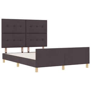 vidaXL Bed Frame with Headboard Dark Brown 160 x 200 cm Fabric