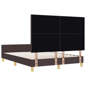 vidaXL Bed Frame with Headboard Dark Brown 160 x 200 cm Fabric