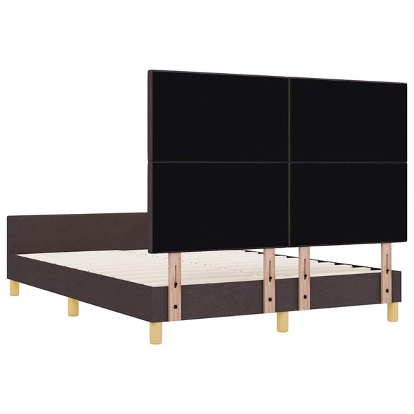 vidaXL Bed Frame with Headboard Dark Brown 160 x 200 cm Fabric