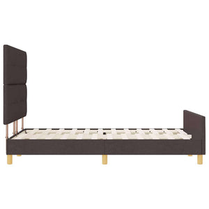 vidaXL Bed Frame with Headboard Dark Brown 160 x 200 cm Fabric