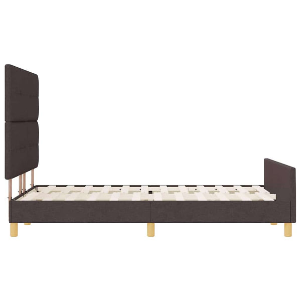 vidaXL Bed Frame with Headboard Dark Brown 160 x 200 cm Fabric