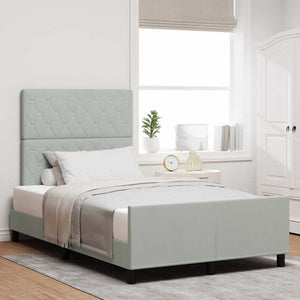 vidaXL Box Spring Bed with Headboard Light Gray 120 x 200 cm Velvet