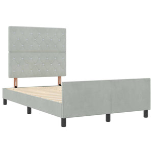 vidaXL Box Spring Bed with Headboard Light Gray 120 x 200 cm Velvet