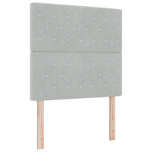 vidaXL Box Spring Bed with Headboard Light Gray 120 x 200 cm Velvet