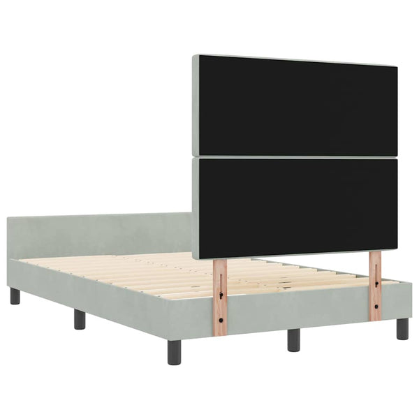 vidaXL Box Spring Bed with Headboard Light Gray 120 x 200 cm Velvet