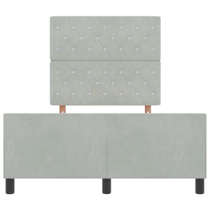 vidaXL Box Spring Bed with Headboard Light Gray 120 x 200 cm Velvet