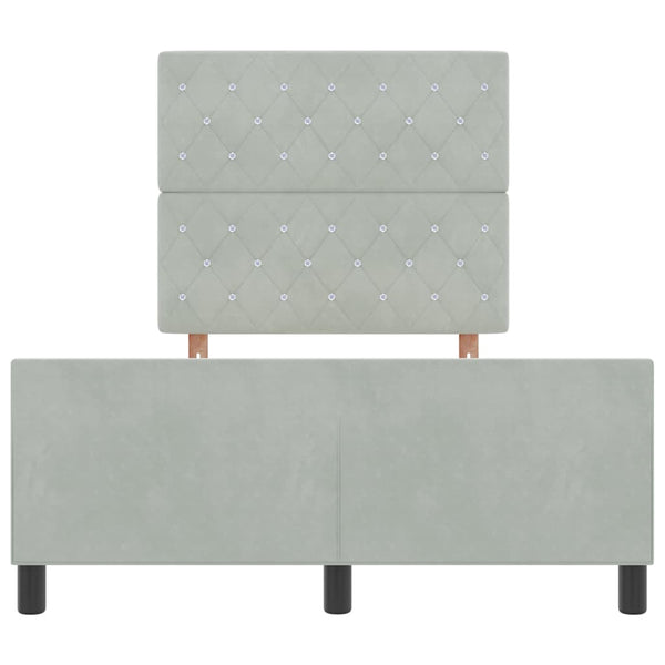 vidaXL Box Spring Bed with Headboard Light Gray 120 x 200 cm Velvet