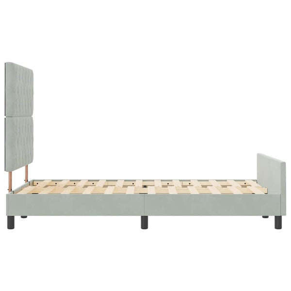 vidaXL Box Spring Bed with Headboard Light Gray 120 x 200 cm Velvet