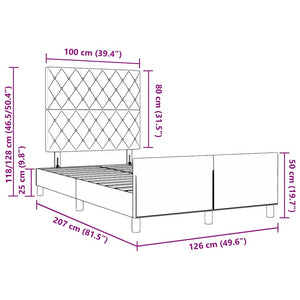 vidaXL Box Spring Bed with Headboard Light Gray 120 x 200 cm Velvet