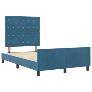 vidaXL Box Spring Bed with Headboard Dark Blue 120 x 200 cm Velvet
