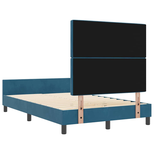vidaXL Box Spring Bed with Headboard Dark Blue 120 x 200 cm Velvet