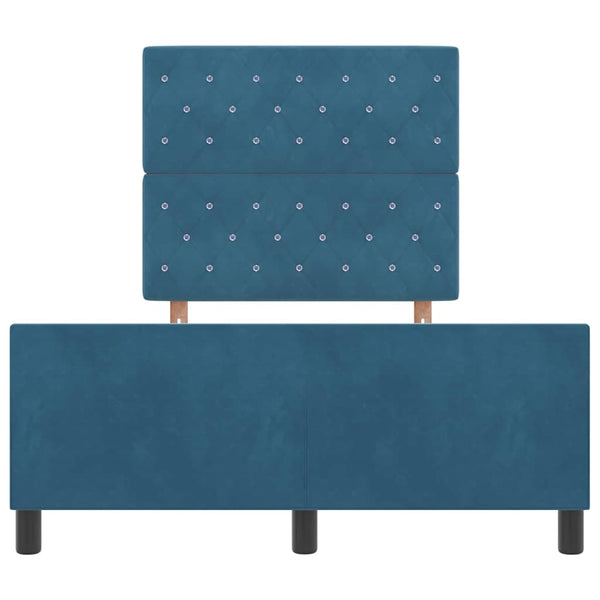 vidaXL Box Spring Bed with Headboard Dark Blue 120 x 200 cm Velvet