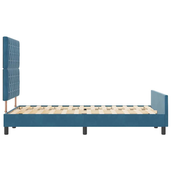 vidaXL Box Spring Bed with Headboard Dark Blue 120 x 200 cm Velvet