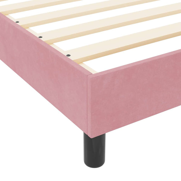 vidaXL Box Spring Bed with Headboard Pink 120 x 200 cm Velvet