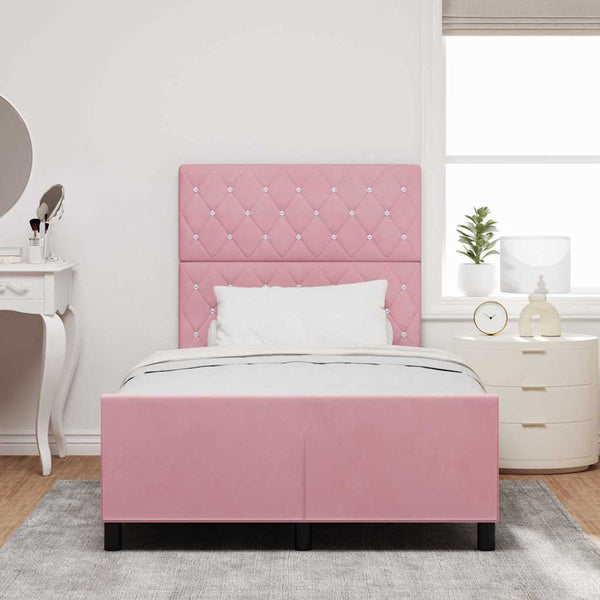 vidaXL Box Spring Bed with Headboard Pink 120 x 200 cm Velvet