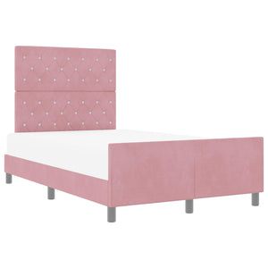 vidaXL Box Spring Bed with Headboard Pink 120 x 200 cm Velvet