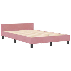 vidaXL Box Spring Bed with Headboard Pink 120 x 200 cm Velvet